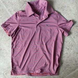 Vineyard Vines Pink and Blue Striped Polo